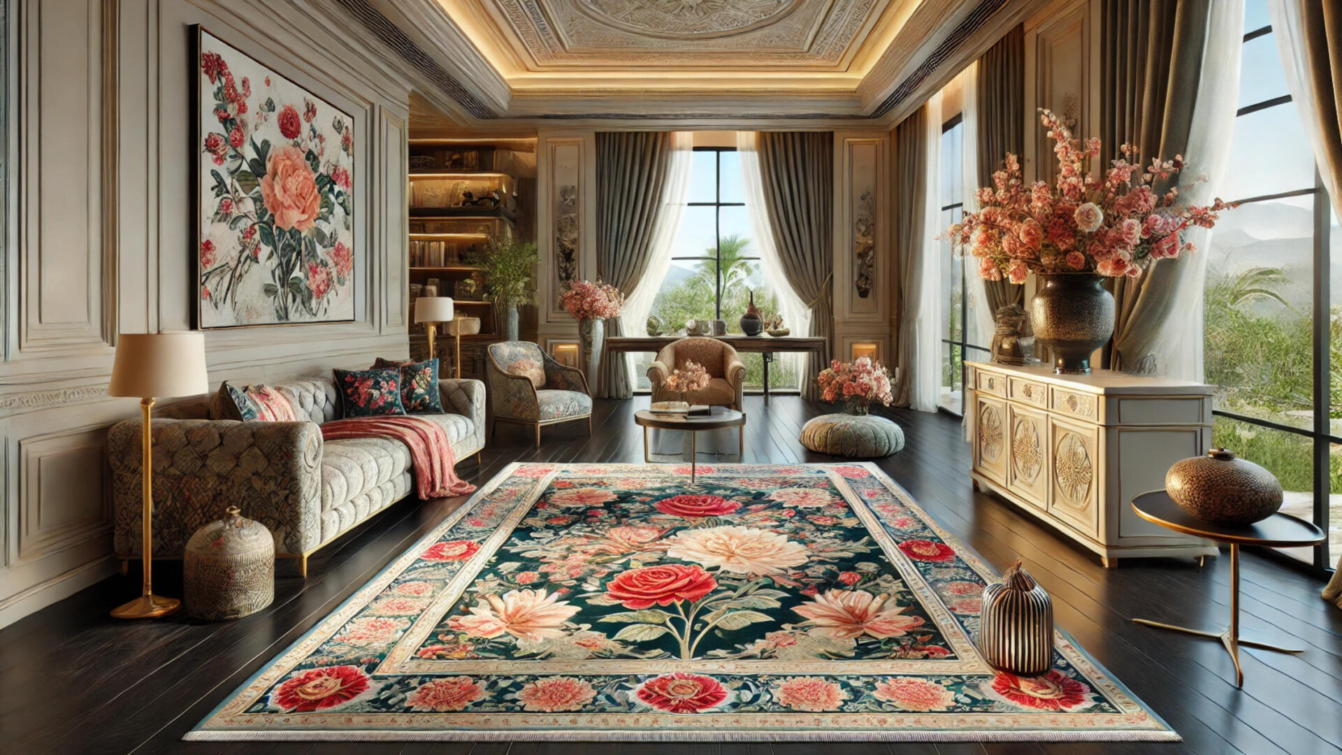 Kalinkaari - Dhurries: Weaving Stories of Tradition, Skill and Utility- Carpet Design and Patterns: Dhurrie Edition - Floral Designs