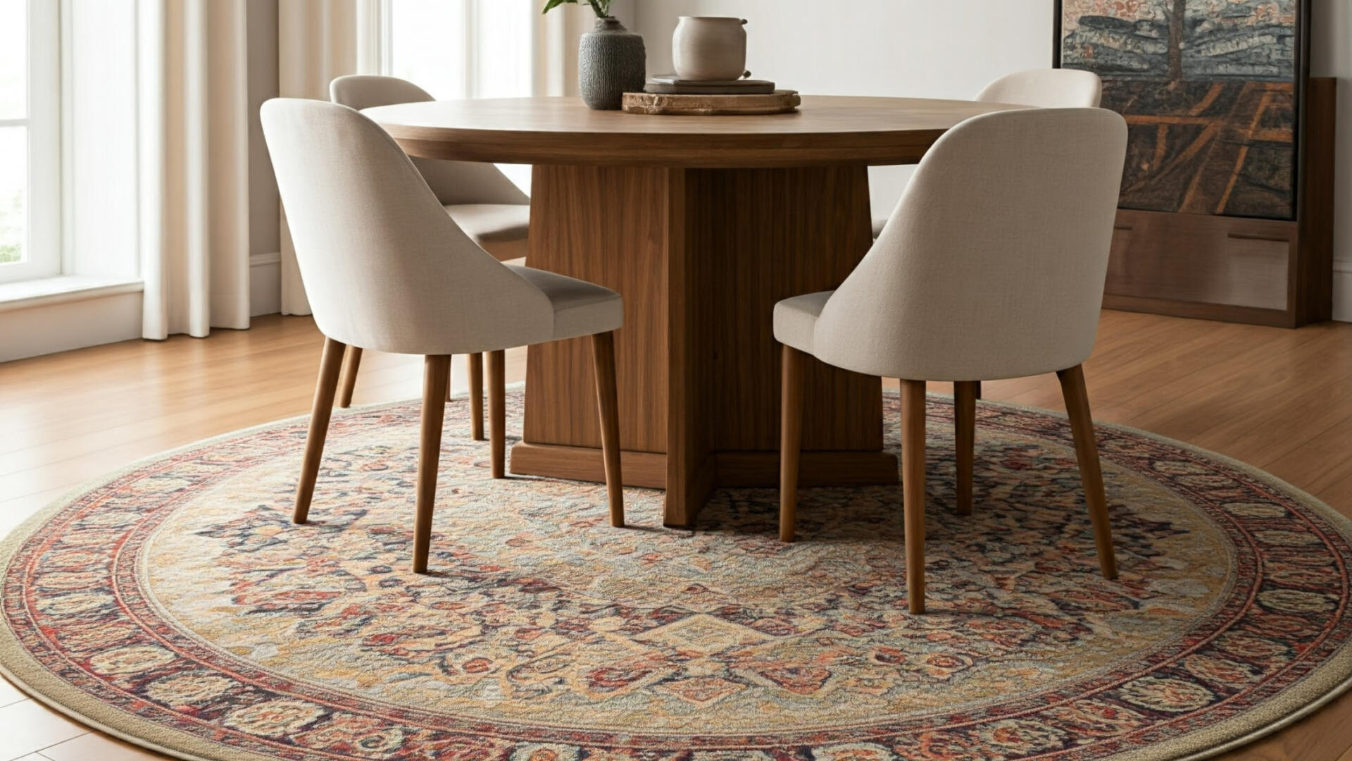 Kalinkaari - Styling Earthy Hued Rugs in Your Interiors- Dining Room